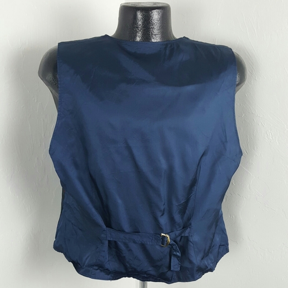 Vintage Pendleton women wool vest button up check blue green women size 16P - Picture 4 of 5